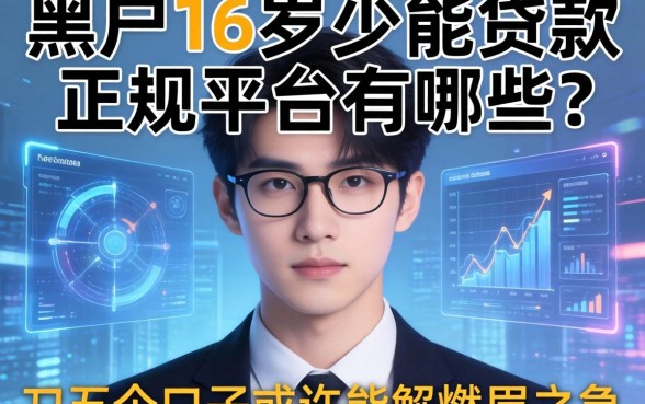 黑户16周岁能贷款的正规平台有哪些？这五个口子或许能解燃眉之急