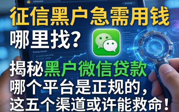 征信黑户急需用钱哪里找？揭秘黑户微信贷款哪个平台是正规的，这五个渠道或许能救命！